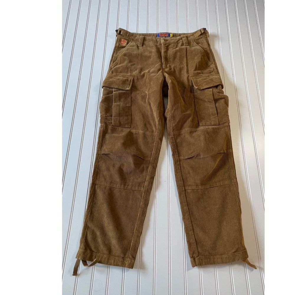 Empyre Skate Tobacco Corduroy Cargo Pants Brown Baggy Unisex 30 - Picture 2 of 9